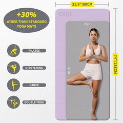 Foldable Yoga Mat Extra Thick & Large (74″ X 31.5″ X 0.32″), Double-Sided Non Sl