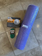 New Yoga Starter Kit 4Pc Set: Yoga Mat, Stretch Band, Ball+Pump