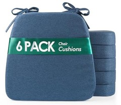 Dining Chair Cushions Set of 6, 2.5 inch Thick 6 Count(Pack of 1) Navy Blue