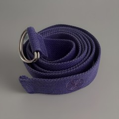Gaiam Purple Cotton Yoga Strap 6 ft x 1.5 in with Metal D-Ring Fastener