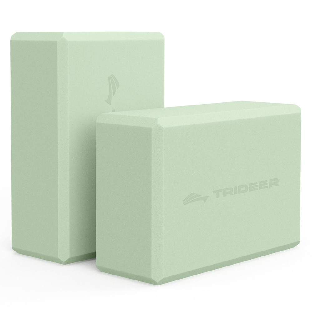 Trideer Yoga Block, Soft Non-Slip Surface Premium Foam Mint Green-2 Pack