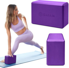 Gaiam Yoga Block – Supportive Latex-Free Eva Foam – Soft Non-Slip Surface with B
