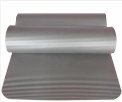 Gray All Purpose Exercise Mat Thick Non Slip Gym Yoga Pilates Fitness Bag Strap