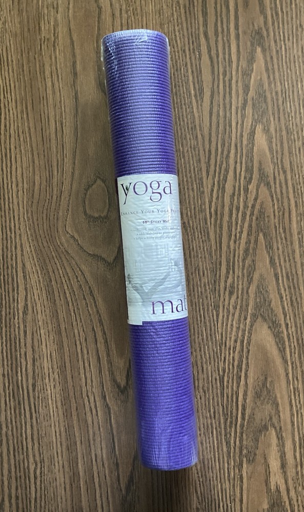 Living Arts Yoga Essentials Nonslip Purple Sticky Mat, 68″ x 24″ – NEW