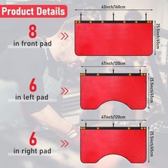 4 Pcs Magnetic Fender Protector Cover for Mechanics Large Leather Red