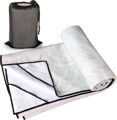 Yoga Towel with Corner Pockets, Non Slip Grip Dots Sweat Absorbent Hot