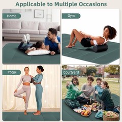 Large Yoga Mat, 74″x47.2″ Extra Wide & Long Foldable Yoga Mat, 0.4″ Thick Fol…