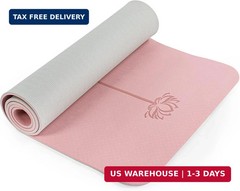 Yoga Mat Non Slip, Pilates Fitness Mats, Eco Friendly, Anti-Tear 1/4″ Thick Yoga