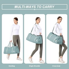 Light Blue Yoga Women Tote Bag Large Shoulder Handbag Mat Buckle Wet Dry