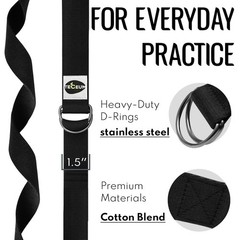 Yoga Strap & Mat Strap – 2 in 1 – Cotton – 6 ft 8 ft 10 ft 30+ Colors – Adjus…