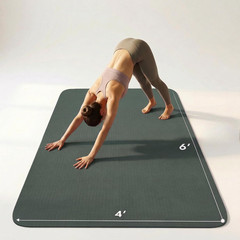 Large Yoga Mat 6’X 4’（72”X 48”）—1/4″ &1/3″ Extra Wide Exercise Mat 183Cm X 122Cm