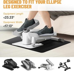 Under Desk Elliptical Mat – Non-Slip Exercise Equipment for Peloton Bike, Small
