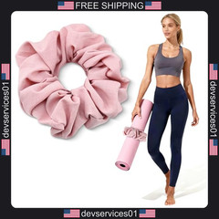 Yoga Mat Scrunchie Pink Nylon Securely Holds Rolled Mats