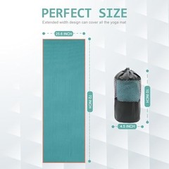 Microfiber Yoga Towel 72×24 Inch Non Slip Grip Dots Sweat Absorbent Hot Yoga