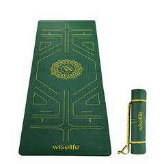 Yoga Mat Sleek Yoga Strap mediation Non-Slip Textured Extra Wide & 6MM green