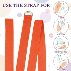 24 Pcs Yoga Strap Stretching Pilates Exercise Adjustable Straps 6 ft Non Elas…