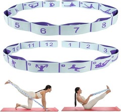 Elastic Yoga Stretching Strap with Loops, Stretch Straps for Physical Therapy…
