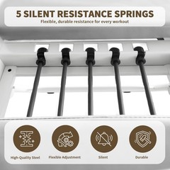 440LBS Pilates Reformer Foldable Pilates Equipment w/High Strength Alloy Springs