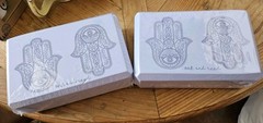 Set of 2 New Sealed OAK AND REED Lilac Foam Hamsa Printed Yoga Blocks
