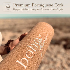 Large Premium Cork Yoga Mat with Non-Slip Grip & Stylish Boho Bag