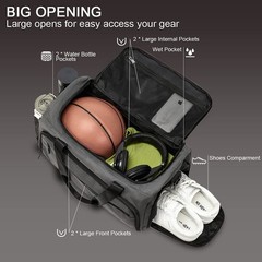 Gym Bag for Men Women, Small Fitness Workout Sports Bag with Wet Pocket & Sho…