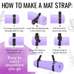 Yoga Strap & Mat Strap – 2 in 1 – Cotton – 6 ft 8 ft 10 ft 30+ Colors – Adjus…