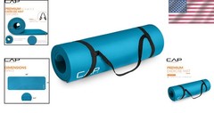 Fitness-Ready 1/2″ Thick Exercise Yoga Mat with Carry Strap – Non-Slip Design