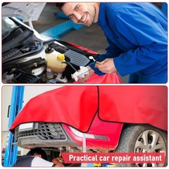 4 Pcs Magnetic Fender Protector Cover for Mechanics Large Leather Red