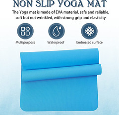 10 Pack Yoga Mats Bulk, 68″ x 24″ x 4mm Thick for Kids and Blue