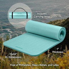 Solana 1-Inch Extra Thick Yoga Mat & Strap – Non-Slip Comfort in Blue Ridge