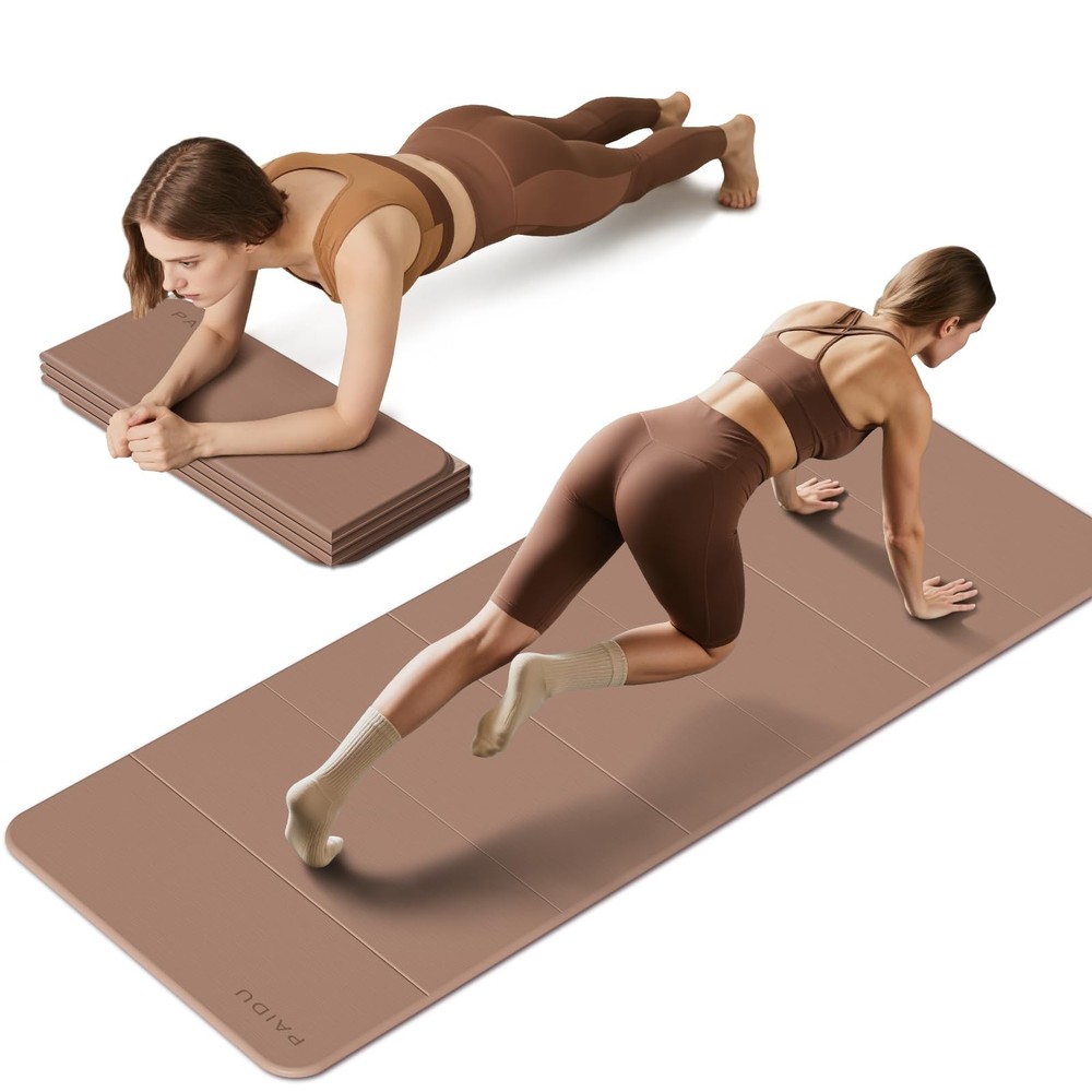 Foldable Fitness Yoga Mat | 2/5″ (10MM) Extra Thick | SGS Certified Non-Slip …