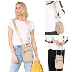 Water Bottle Holder Bag with Adjustable Strap, Insulated Bottle Carrier Camel