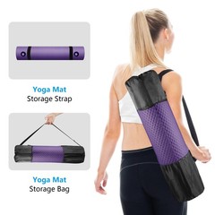 LFS Yoga Mat 72.8″ x 31.5″ x 2/5 inch Thick With Strap and Bag, 10mm, Purple