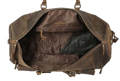 Leather Duffel Bag 28 inch Large Travel Bag Gym Distressed Tan Shoe Pocket