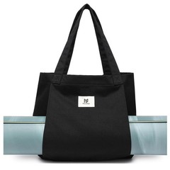Moyaqi Canvas Tote Bag with Yoga Mat Carrier Pocket Carryall Shoulder Bag for…