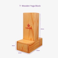 Yogikuti T- Wooden Yoga Block for Backbending Poses, Iyengar Yoga Block