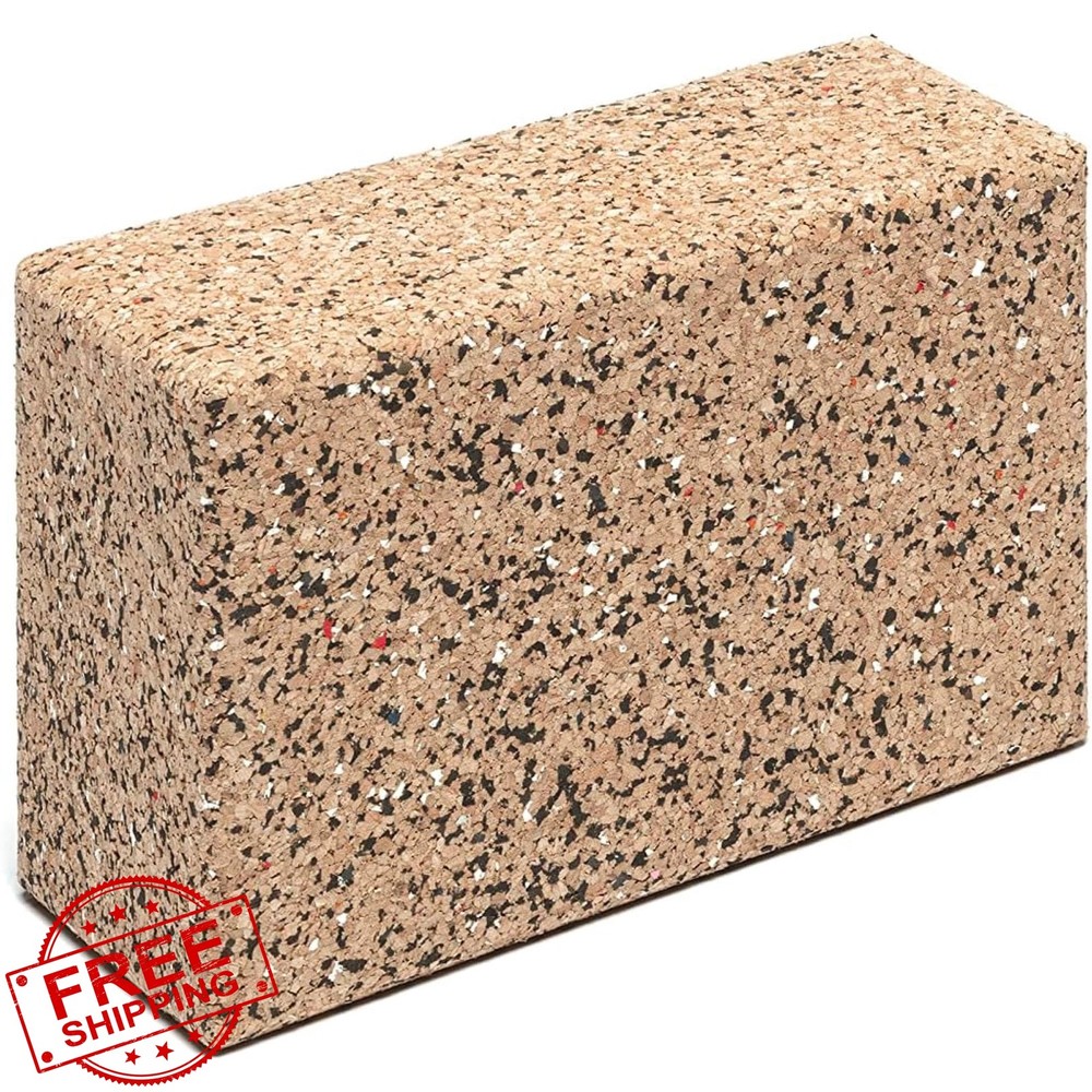 Go4Cork Large Cork Yoga Block 9x6x4″