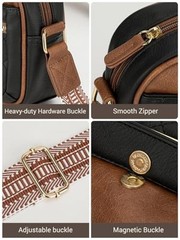 Crossbody Bags for Women, Small Crossbody Purses Medium Black With Brown