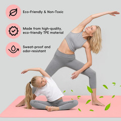 Extra Wide Yoga Mat 72″X 32″ – Non Slip TPE Exercise Mat for Home Workout, 6Mm H