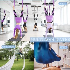 5.5 Yards Aerial Silks Yoga Swing Set – Aerial Yoga Hammock Kit Anti-Gravity …