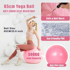 Pilates Essentials Kit for Home Workouts, Pink Pilates Equipment with Pilates…