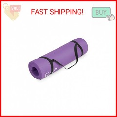 CAP Barbell High Density Exercise Yoga Mat with strap, 68″x24″x 1/2″ – Purple