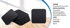 Treadmill Mat Pads 4PCS- Double-Sided Non-Slip – Anti Vibration Mat for