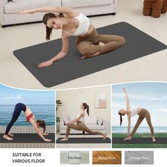 Extra Wide 8mm Non-Slip Yoga Mat 72″x31.5″ Thick Exercise Mat with Strap for Hom