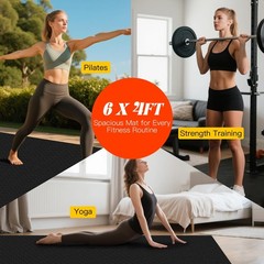 VTORY 7mm Large Workout Mat 7×5 ft – Extra Large Wide Yoga Mat & Pila