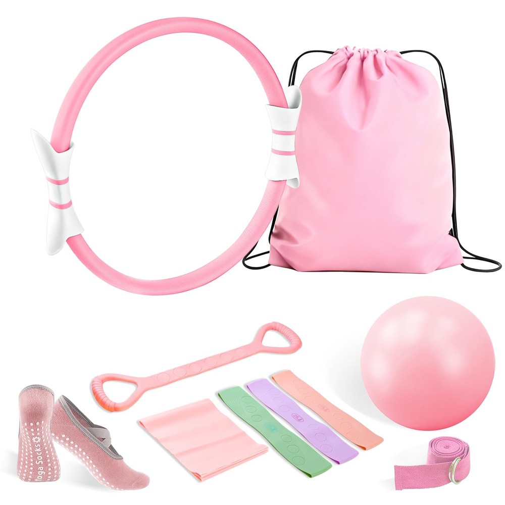 Pilates Kit,Home Pilates Ring Kit for Women,Pilates Equipment 14″ Pilates Rin…