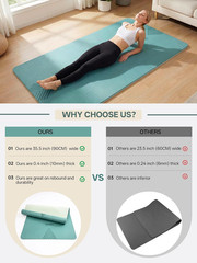 Extra Thick Non-Slip Yoga Mat 73″x35.5″, 10mm Pilates & Workout Mat