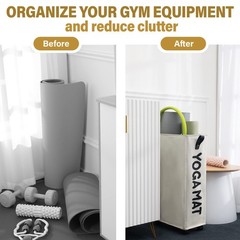Yoga Mat Storage Racks 22”, Home Gym Storage Rack for Foam Roller, Yoga Stra…