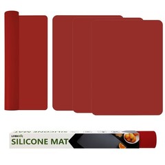 Silicone Mat for Kitchen Counter, Silicone Mat Trimable to Size (Red, 15.7×