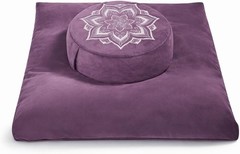 Meditation Cushion Set Zafu & Zabuton Buckwheat Hull & Memory Foam Adjustable US